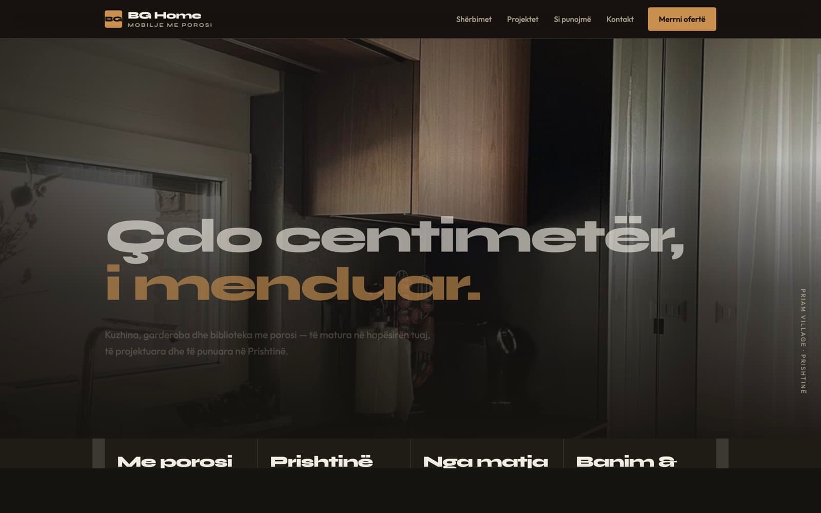Concept website for a custom furniture workshop, built by GG Digital
